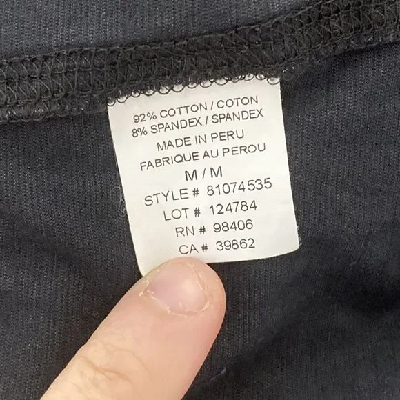 Theory Shirt Women's M Black Long Sleeve Round Neck Tee Black Cotton Blend Basic - Picture 5 of 5